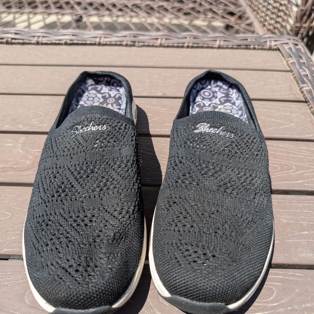 Skechers Black Slip-On Shoes